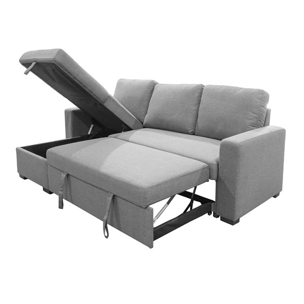ALLISON Sectional Sofa Reversible Chaise with Pull-Out bed