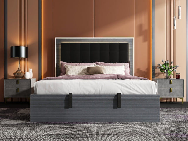 BELLA Hydraulic Lift Storage Bed with LED Lights
